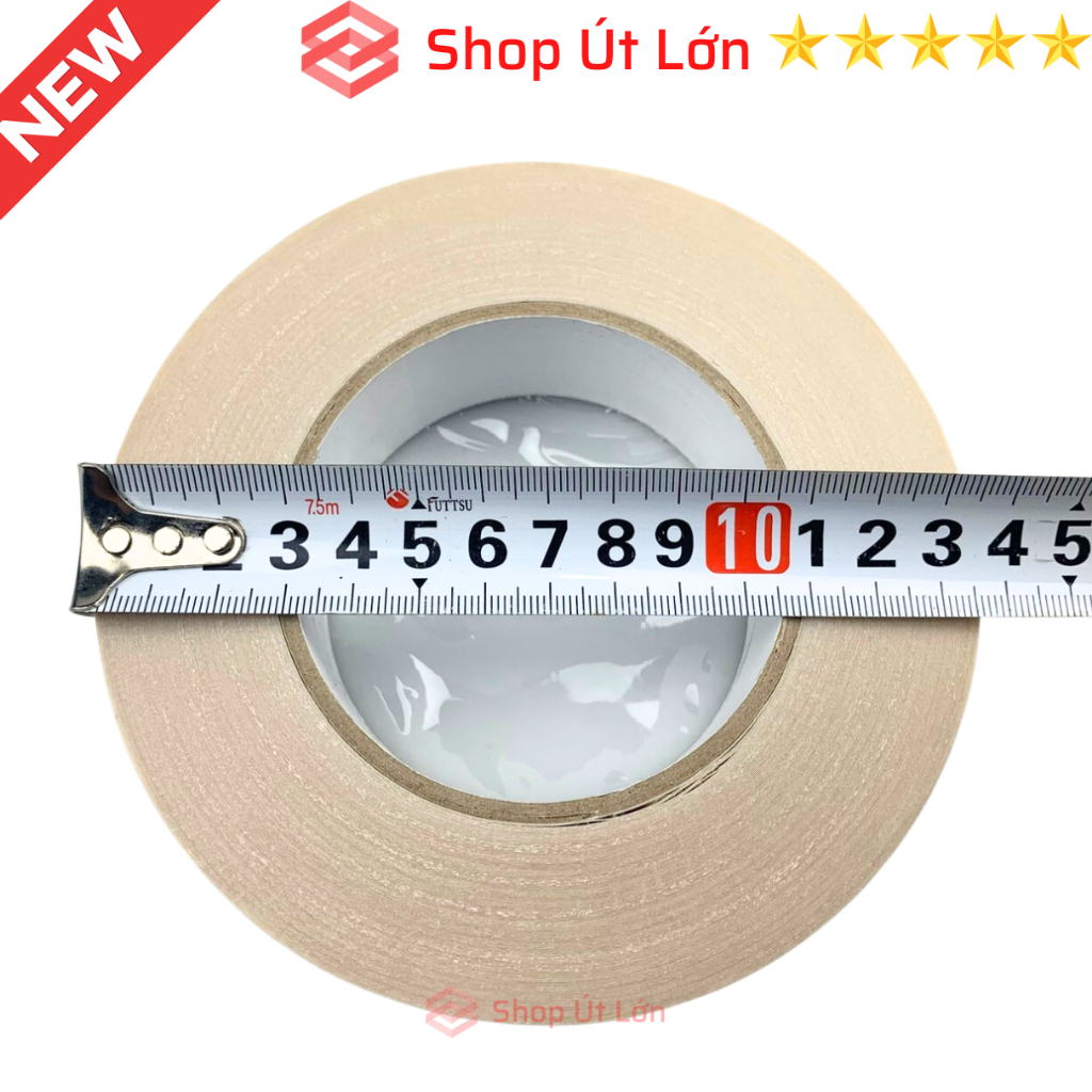 1 Cuộn băng keo 2 mặt trắng, rộng 3.5cm, dài 50 mét, lõi siêu mỏng, nặng 350gram