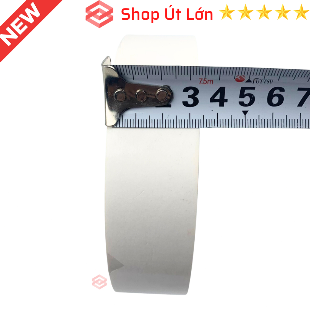 1 Cuộn băng keo 2 mặt trắng, rộng 3.5cm, dài 50 mét, lõi siêu mỏng, nặng 350gram