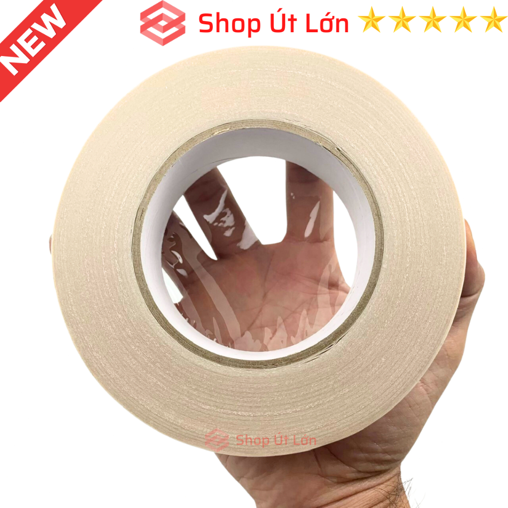1 Cuộn băng keo 2 mặt trắng, rộng 3.5cm, dài 50 mét, lõi siêu mỏng, nặng 350gram