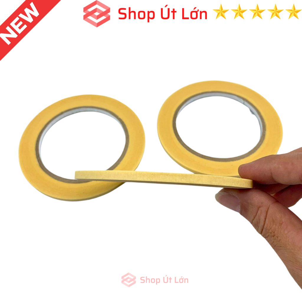 Combo 3 cuộn băng keo giấy, rộng 5mm, dài 50 mét, lõi siêu mỏng