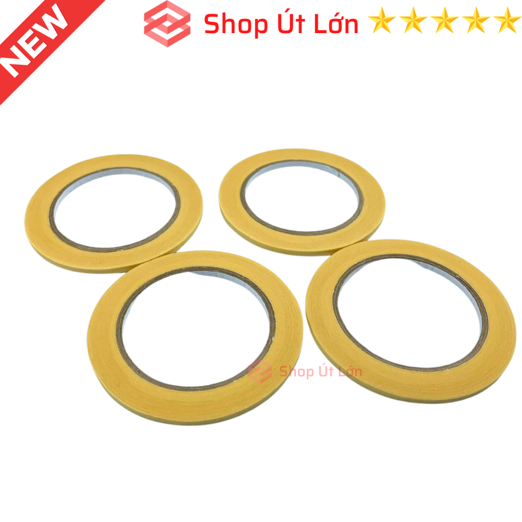 Combo 3 cuộn băng keo giấy, rộng 5mm, dài 50 mét, lõi siêu mỏng
