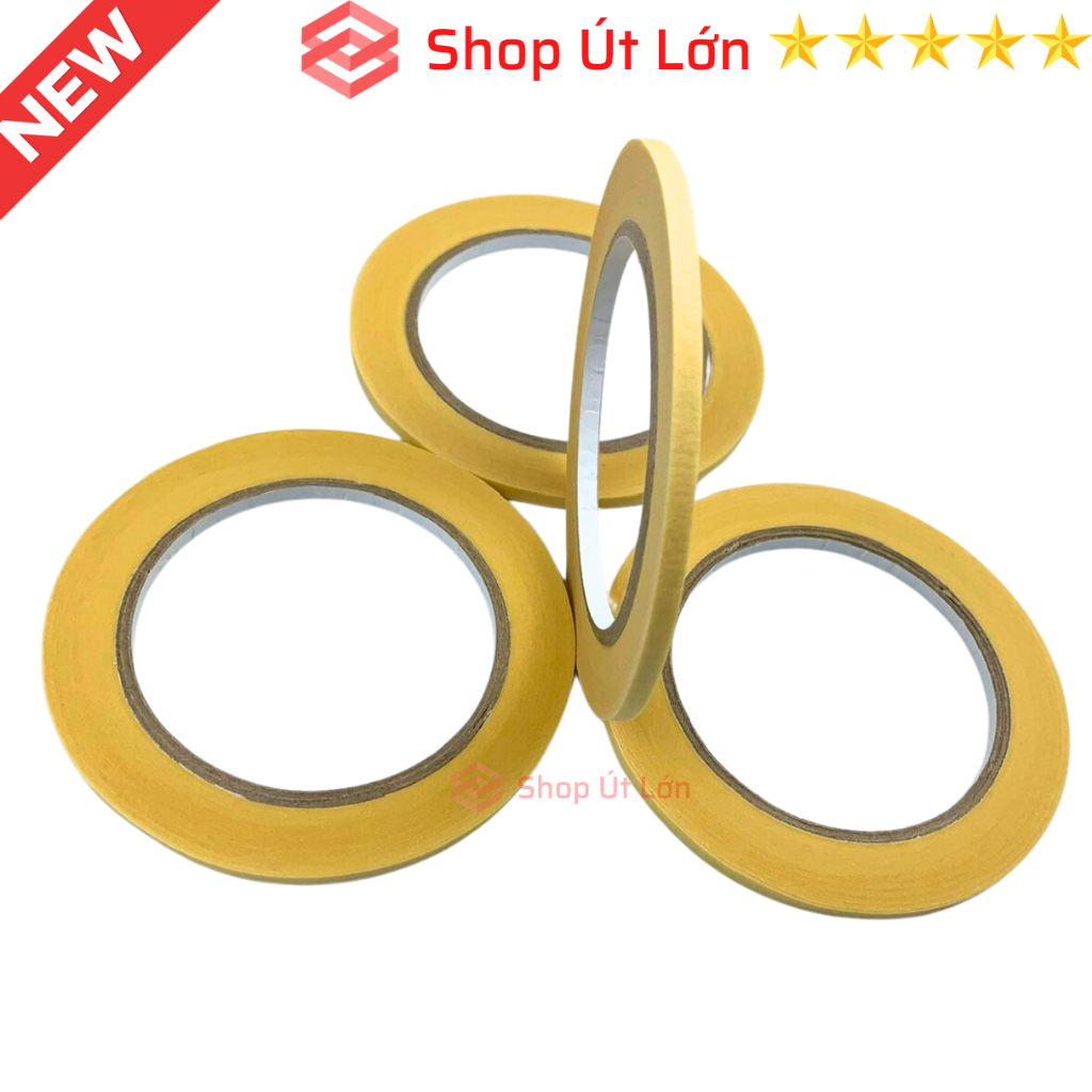 Combo 3 cuộn băng keo giấy, rộng 5mm, dài 50 mét, lõi siêu mỏng
