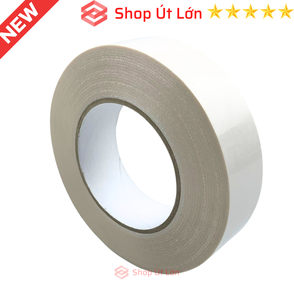 1 Cuộn băng keo 2 mặt trắng, rộng 3.5cm, dài 50 mét, lõi siêu mỏng, nặng 350gram