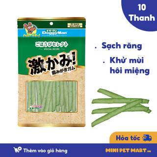 Que Da Bò Thơm Miệng Xương Gặm Cho Chó Giúp Sạch Răng, Khử Mùi Hôi Miệng Gói 10 Cây - Mini Pet Mart