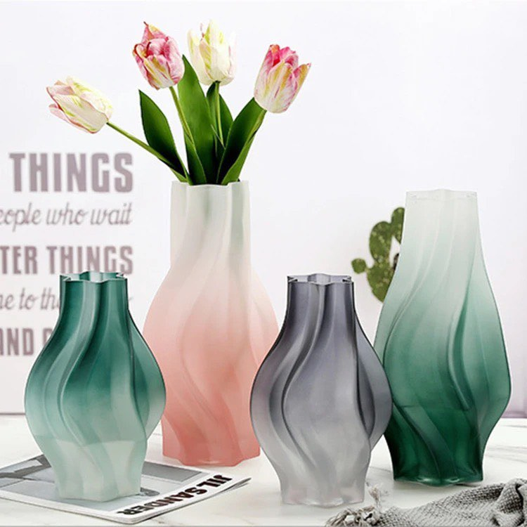 Bình hoa decor phòng ngủ,bình hoa lượn sóng trang trí bàn làm việc làm quà tặng sinh nhật
