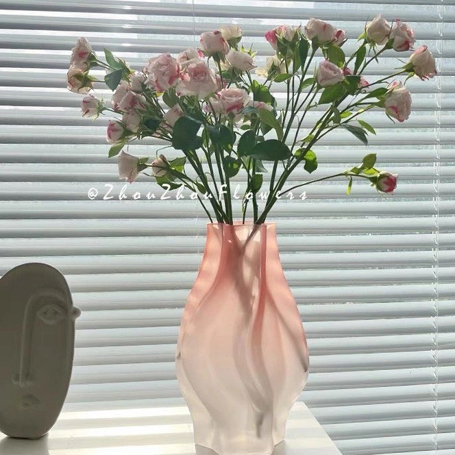 Bình hoa decor phòng ngủ,bình hoa lượn sóng trang trí bàn làm việc làm quà tặng sinh nhật