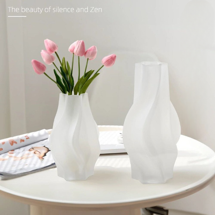 Bình hoa decor phòng ngủ,bình hoa lượn sóng trang trí bàn làm việc làm quà tặng sinh nhật