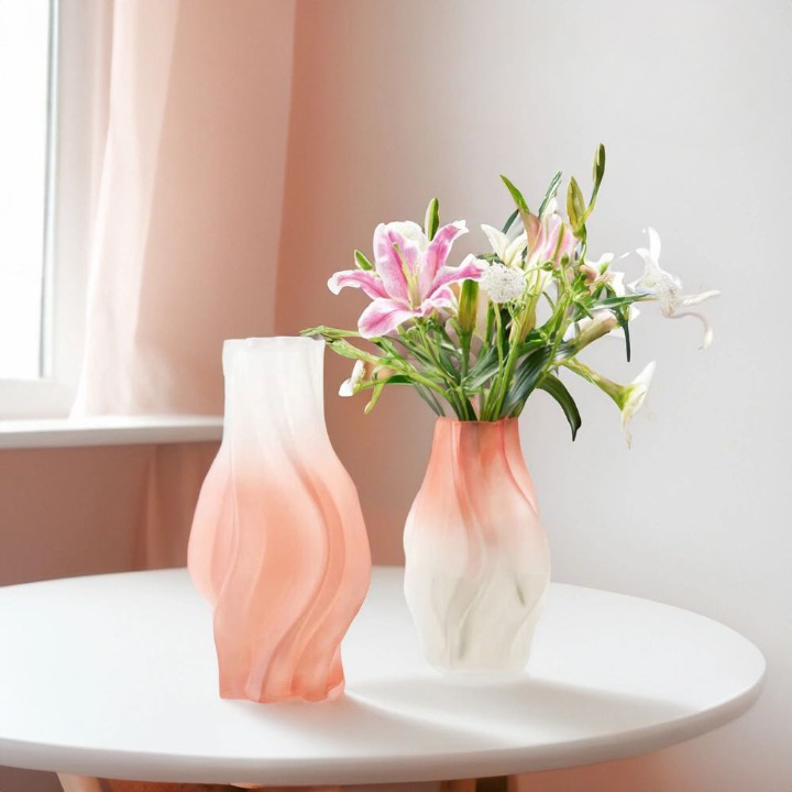 Bình hoa decor phòng ngủ,bình hoa lượn sóng trang trí bàn làm việc làm quà tặng sinh nhật