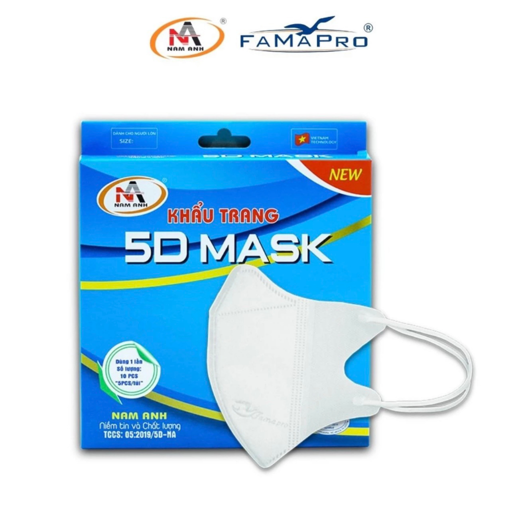 Khẩu trang 5d  , khẩu trang 4d thùng combo 100 chiếc 5d quai thun FAMAPRO
