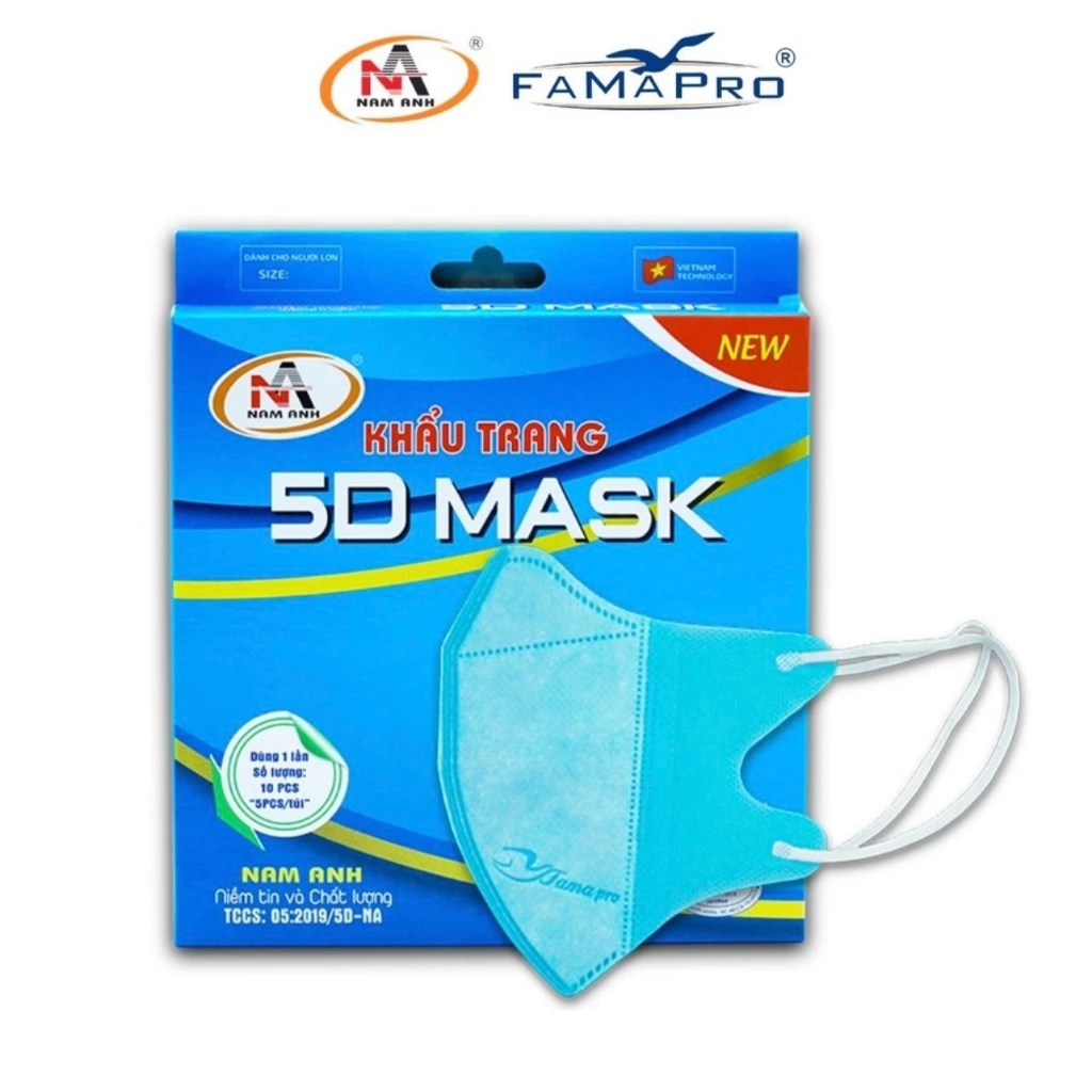 Khẩu trang 5d  , khẩu trang 4d thùng combo 100 chiếc 5d quai thun FAMAPRO