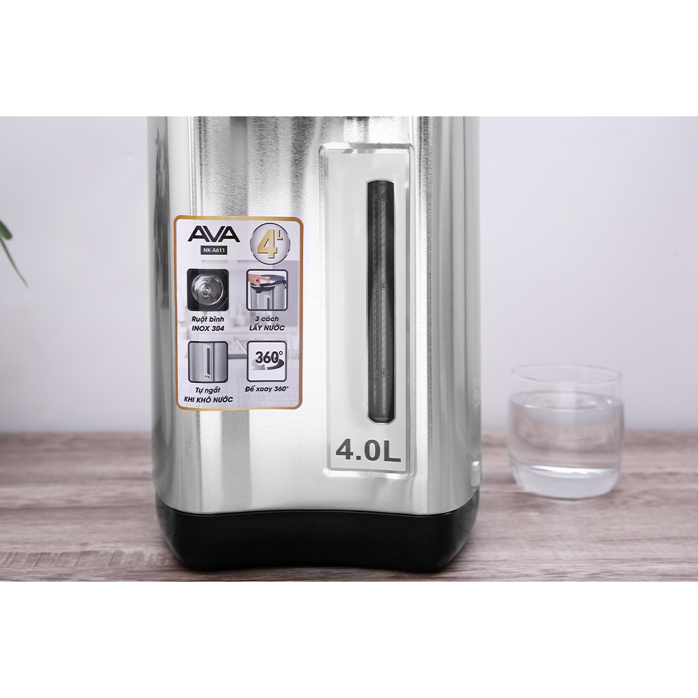 Bình thủy điện AVA NK-A611 4 lít  BẢO HÀNH CHÍNH HÃNG 12 THÁNG