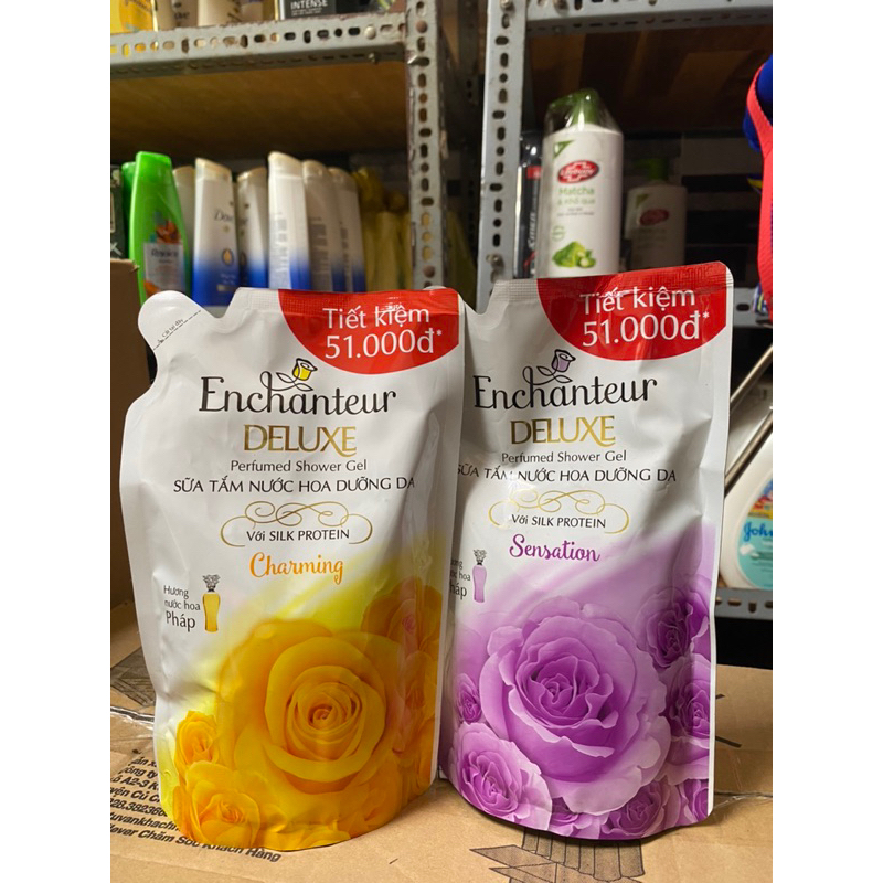 Túi sữa tắm Enchanteur 450g hương nước hoa pháp dưỡng da