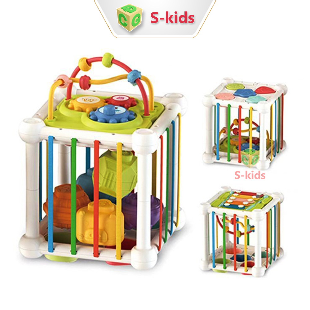 Đồ chơi thông minh cho bé, hộp thả hình đa năng đan dây