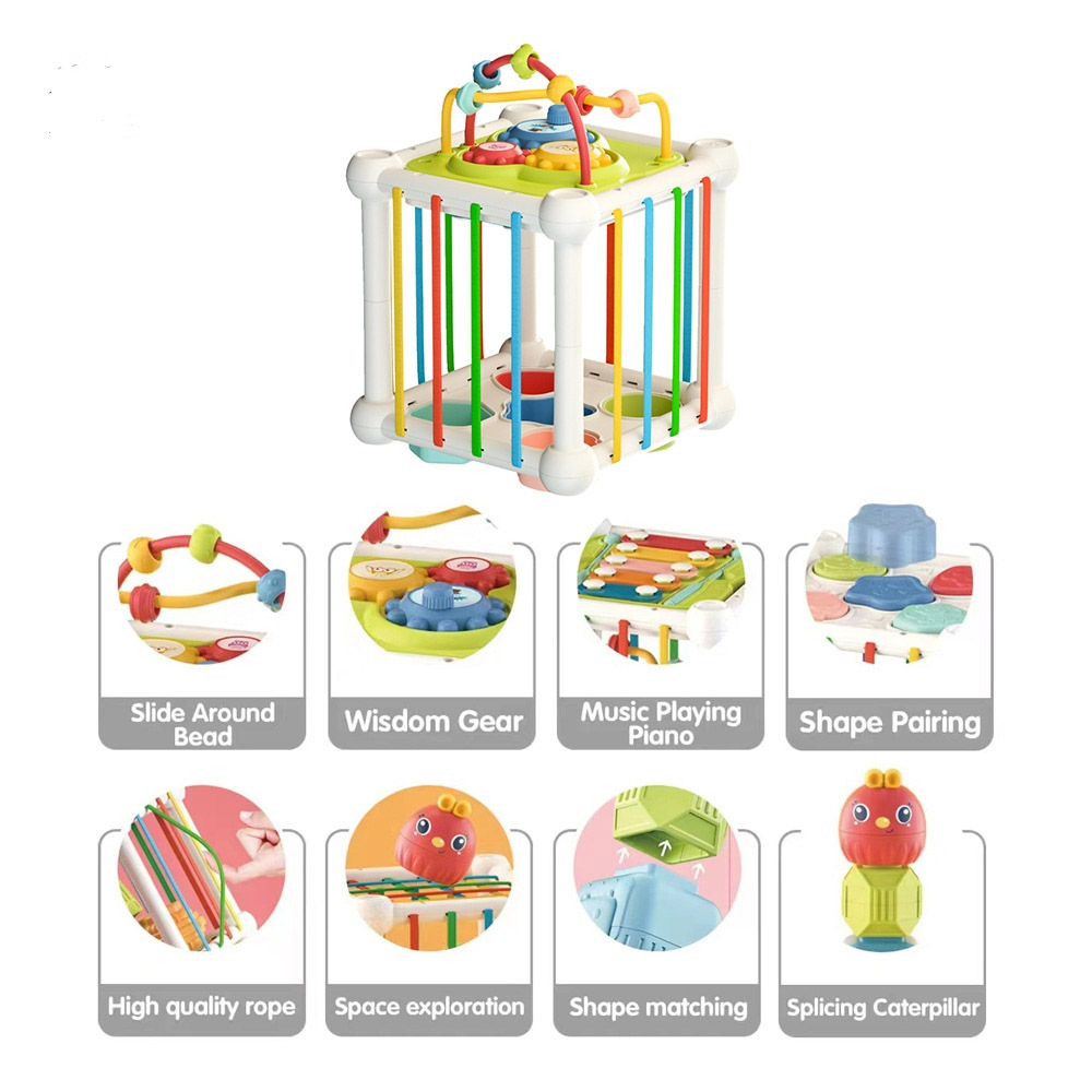 Đồ chơi thông minh cho bé, hộp thả hình đa năng đan dây