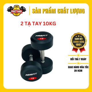 Bộ 2 tạ tay cao su REEFIT 10kg Tạ Phòng Tập (2 cục 10kg, tổng 20kg) (PHUCTHANHSPORT)