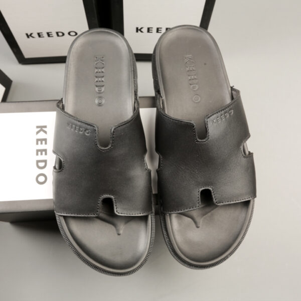 Dép nam chữ H da bò thật may quai sẵn KEEDO KD5513