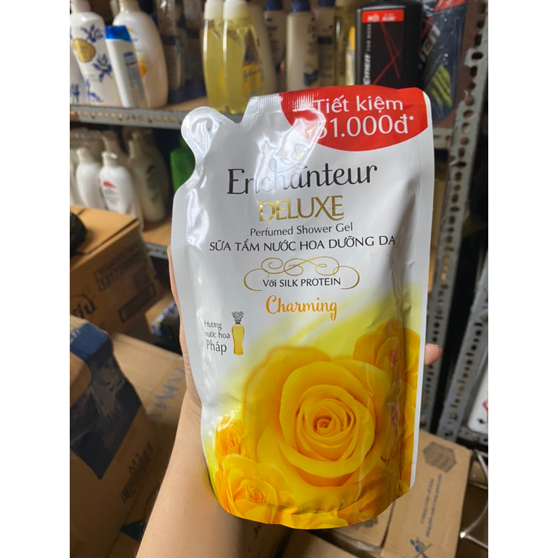 Túi sữa tắm Enchanteur 450g hương nước hoa pháp dưỡng da
