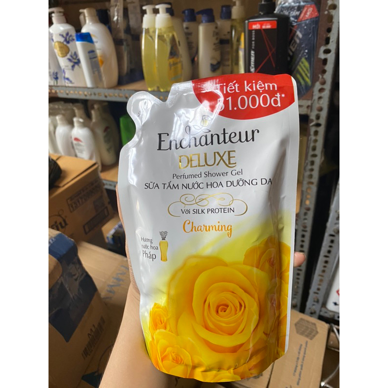 Túi sữa tắm Enchanteur 450g hương nước hoa pháp dưỡng da