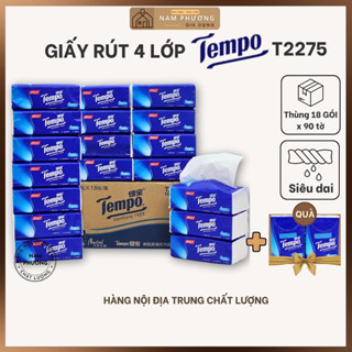 Khăn Giấy Rút Tempo Thương Hiệu Đức Giấy 4 lớp Thùng 16-18 Gói / Lốc 4 Gói K32 / K49