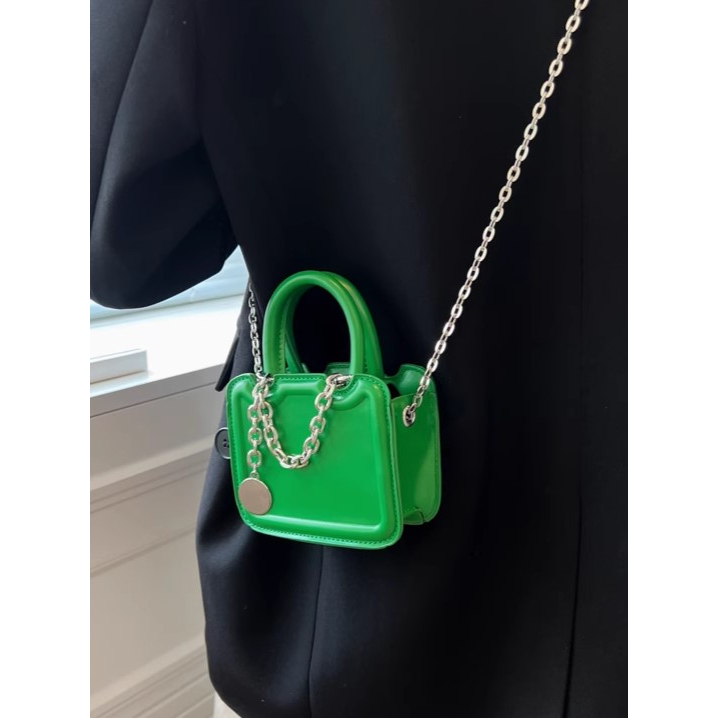 Túi xách nữ mini hình vuông phối xích YIMI 6 màu thời trang