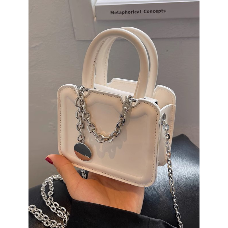 Túi xách nữ mini hình vuông phối xích YIMI 6 màu thời trang