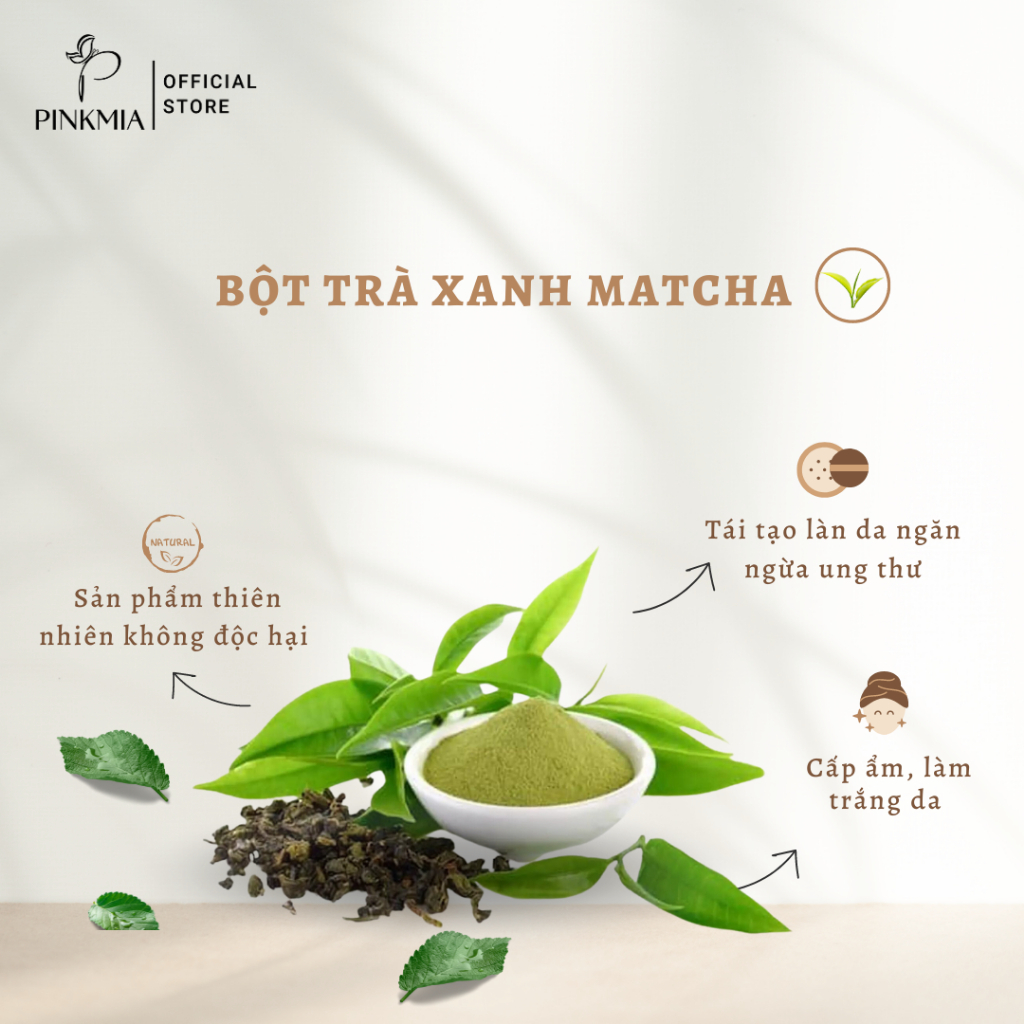 Bột Trà Xanh Matcha Nguyên Chất 100% Chuyên Dùng Cho Spa