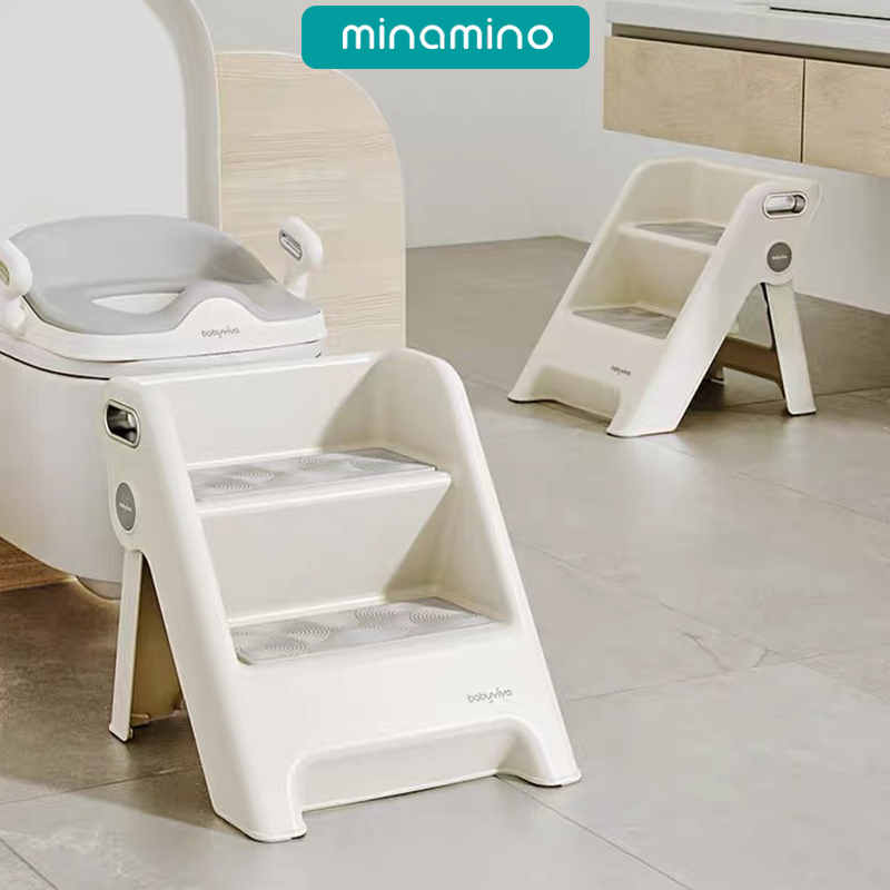 Ghế bậc, ghế kê chân toilet cho bé dòng cao cấp có thành vịn, nhựa dày dặn, chắc chắn, hỗ trợ bé tự lập