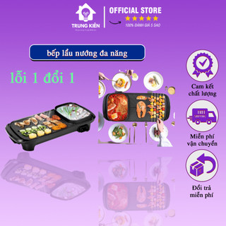 Nồi lẩu nướng dài đa năng 2 in 1 chính hãng, bếp nướng điện và lẩu đa năng tiện lợi-bếp lẩủ nướng đa năng 2 in 1 mã 607