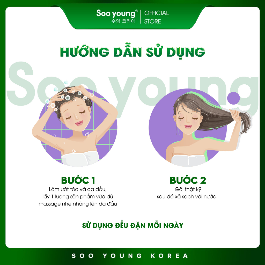 Combo dầu gội, nạ tóc, xịt mọc tóc Sen Tảo SOOYOUNG (350ml, 250ml, 150ml)