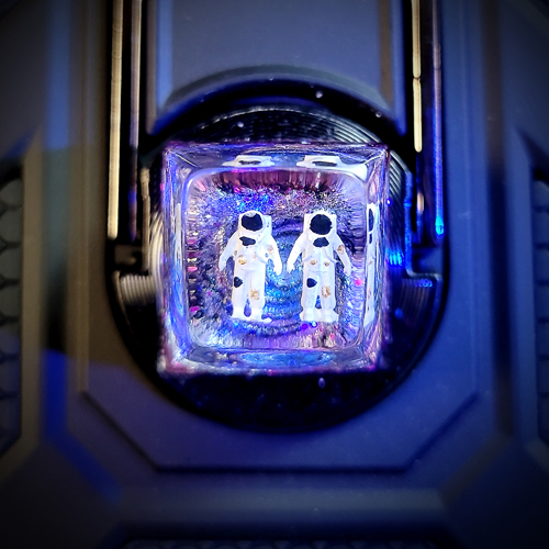 Galaxy keycap, keycap phi hành gia đôi, nút bàn phím cơ phi hành gia, artisan keycap