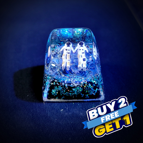 Galaxy keycap, keycap phi hành gia đôi, nút bàn phím cơ phi hành gia, artisan keycap