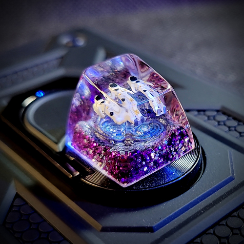 Galaxy keycap, keycap phi hành gia đôi, nút bàn phím cơ phi hành gia, artisan keycap