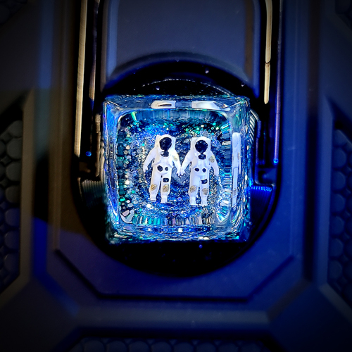 Galaxy keycap, keycap phi hành gia đôi, nút bàn phím cơ phi hành gia, artisan keycap