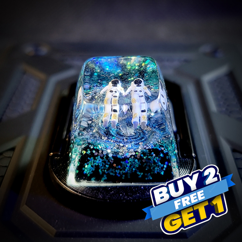 Galaxy keycap, keycap phi hành gia đôi, nút bàn phím cơ phi hành gia, artisan keycap