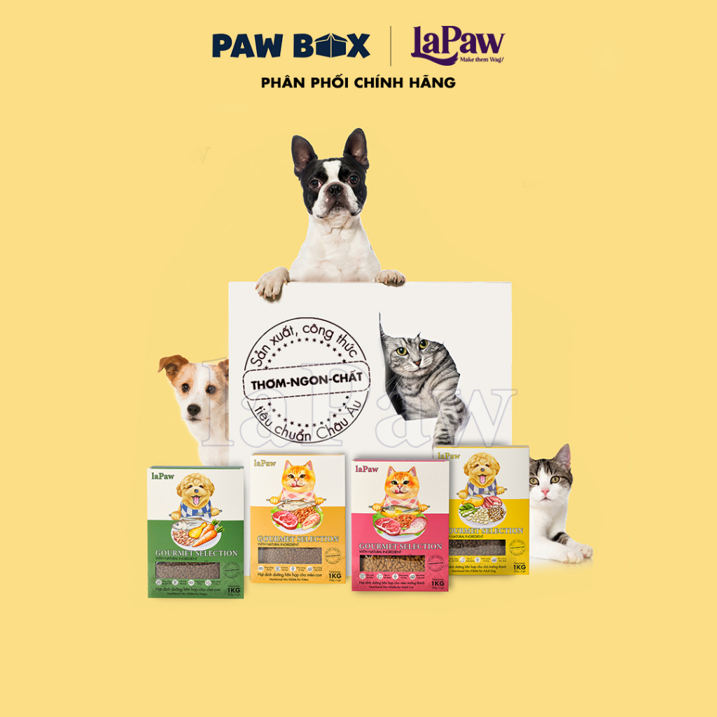 Hạt cho chó trưởng thành laPaw Gourmet hỗn hợp dinh dưỡng chuẩn Âu hộp 1,2Kg