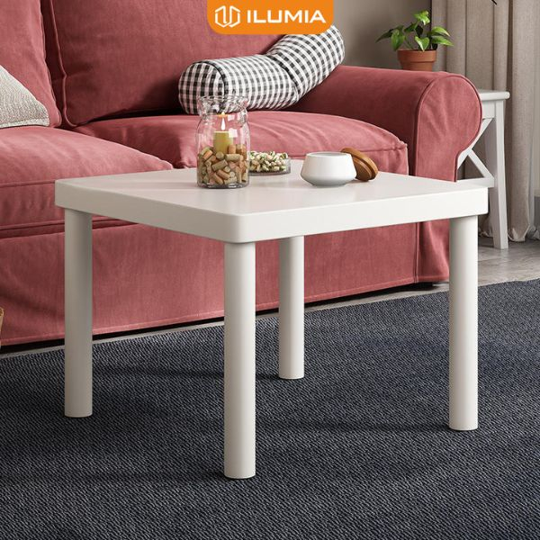 Bàn trà bàn sofa mặt vuông full trắng decor phòng kiểu Hàn quốc thương hiệu ILUMIA - IM110