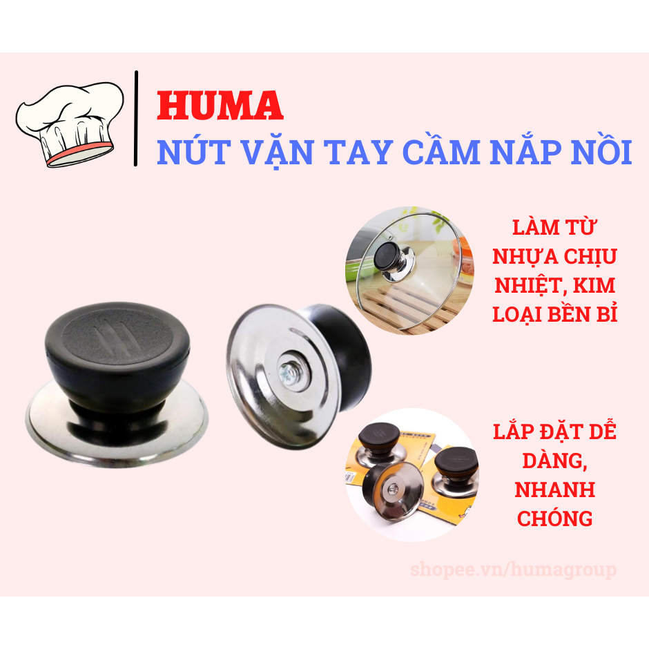 Núm cầm thay thế nắp vung xoong nồi, nút nhựa gắn nắp nồi tiện lợi, chống nóng, cách nhiệt tốt - HM386