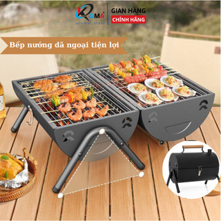 Bếp nướng than hoa mới 2023 thép không gỉ, vỉ nướng thép không gỉ - Bếp nướng dã ngoại ngoài trời, nướng thịt BBQ