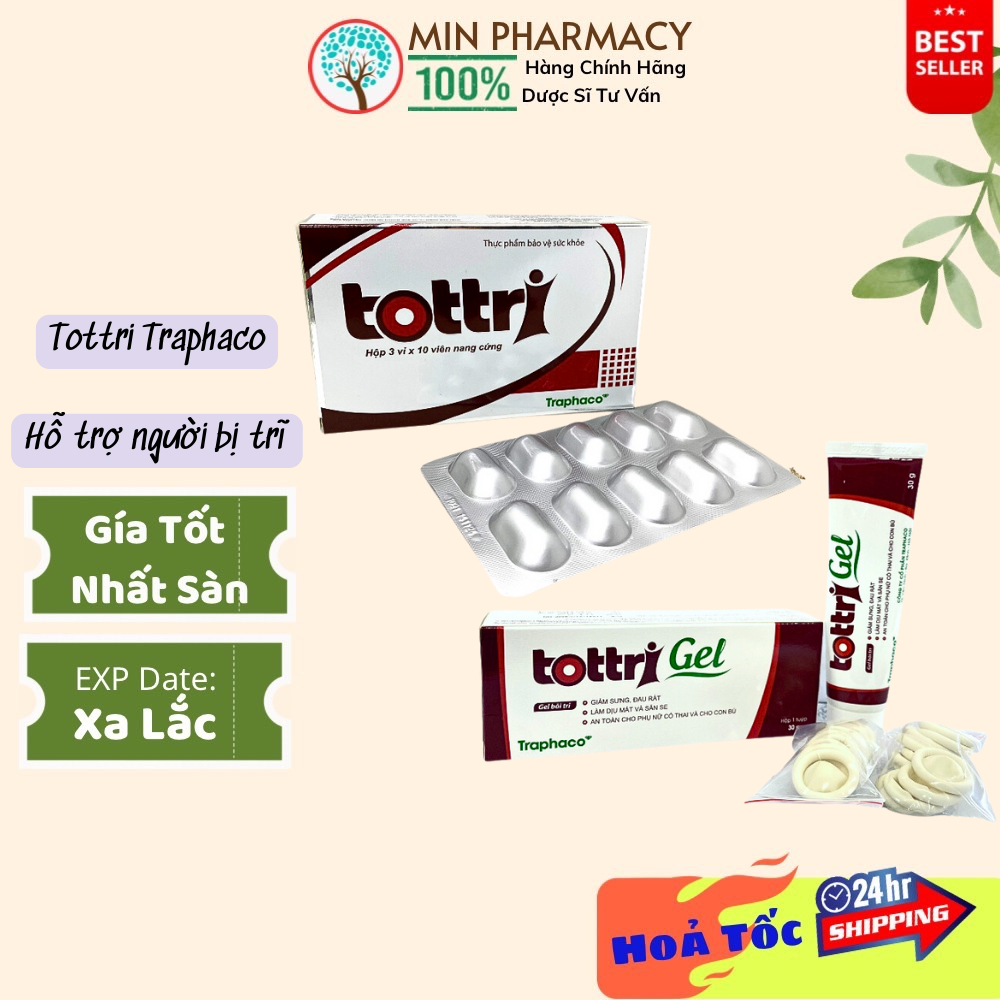 Gel bôi trĩ giảm sưng, đau rát Tottri Gel Traphaco tuýp 30g