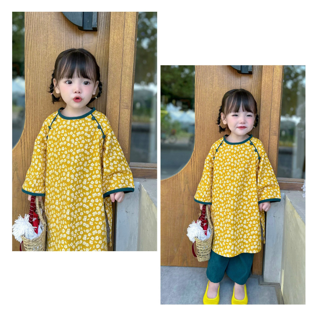 Áo dài Tết Cho Bé Gái 1-6T - Đậu Kids&Mom
