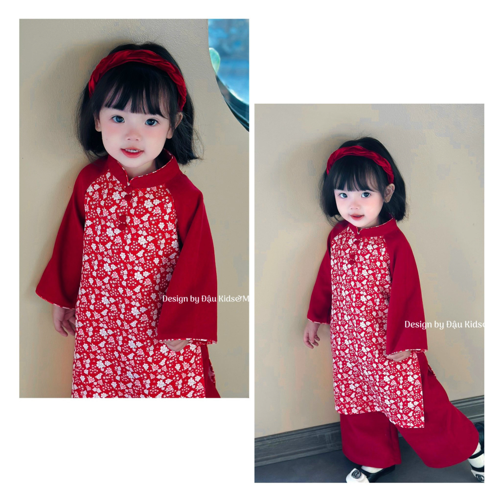 Áo dài Tết Cho Bé Gái 1-6T - Đậu Kids&Mom