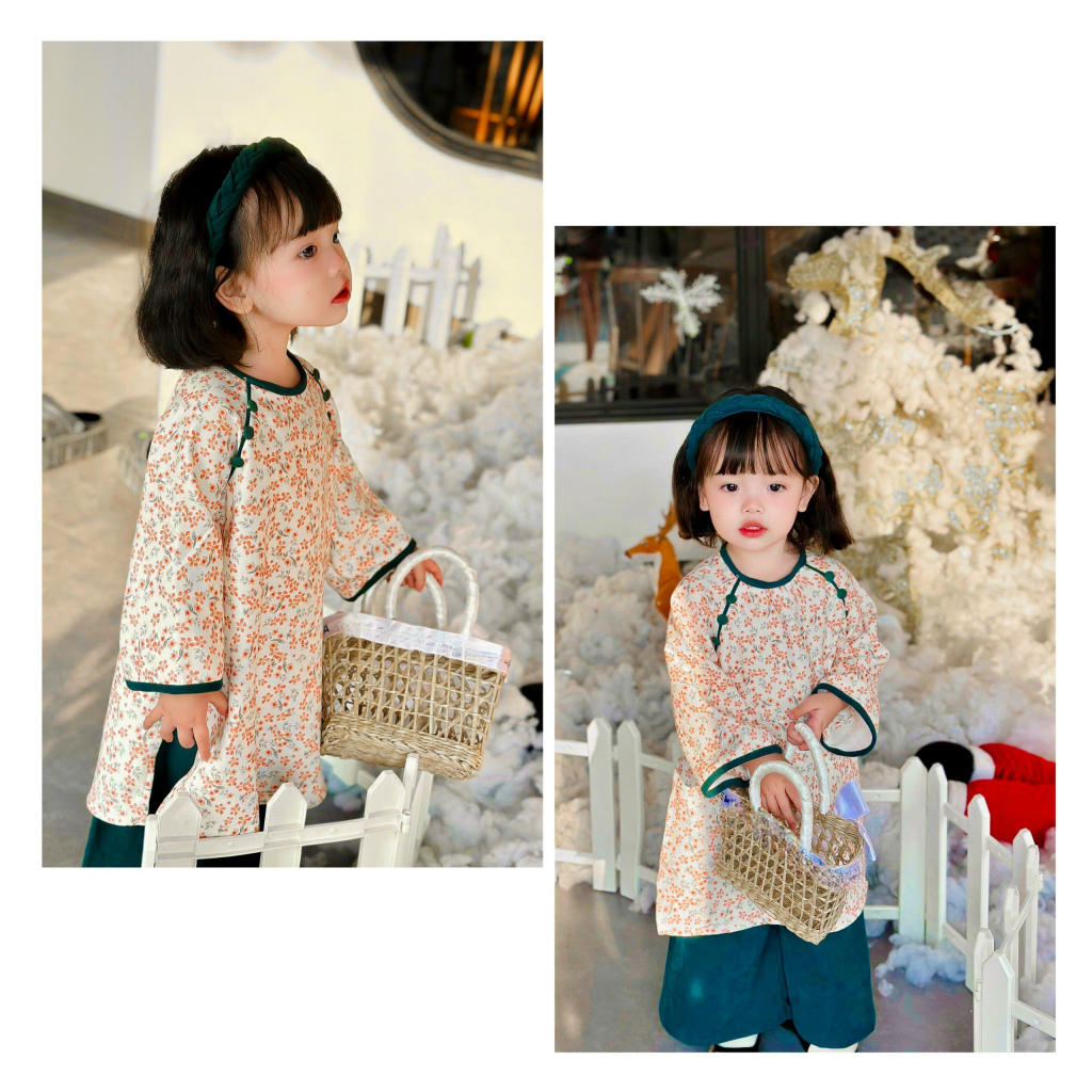 Áo dài Tết Cho Bé Gái 1-6T - Đậu Kids&Mom