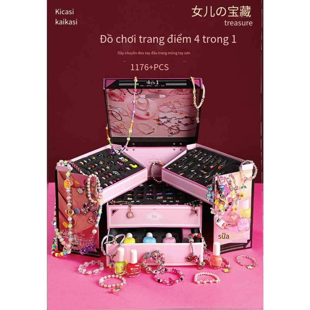 Kho báu hạt pha lê/vòng cổ tự làm/vòng tay/đồ chơi quà tặng cho bé gái