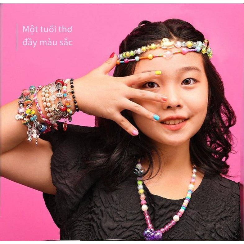 Kho báu hạt pha lê/vòng cổ tự làm/vòng tay/đồ chơi quà tặng cho bé gái