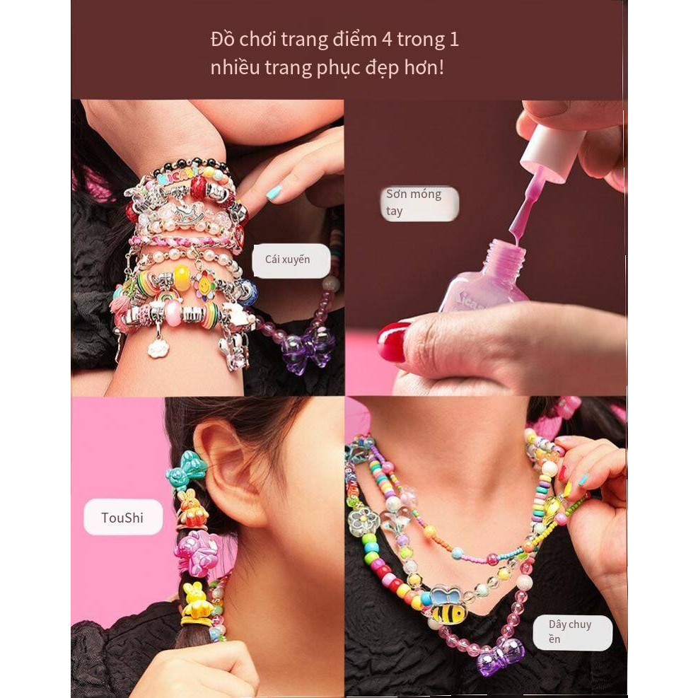 Kho báu hạt pha lê/vòng cổ tự làm/vòng tay/đồ chơi quà tặng cho bé gái