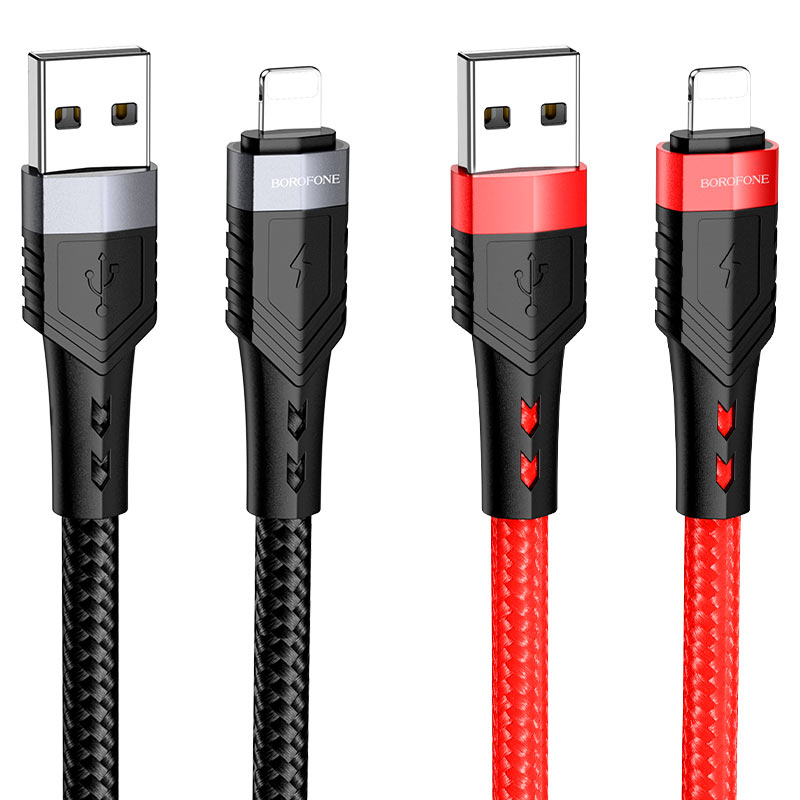 Dây sạc Borofone cho điện thoại từ đầu USB sang I.P/  USB sang Type C 2.4A