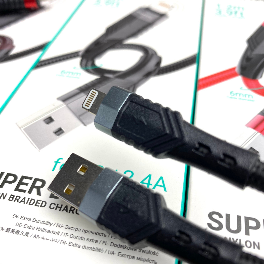 Dây sạc Borofone cho điện thoại từ đầu USB sang I.P/  USB sang Type C 2.4A