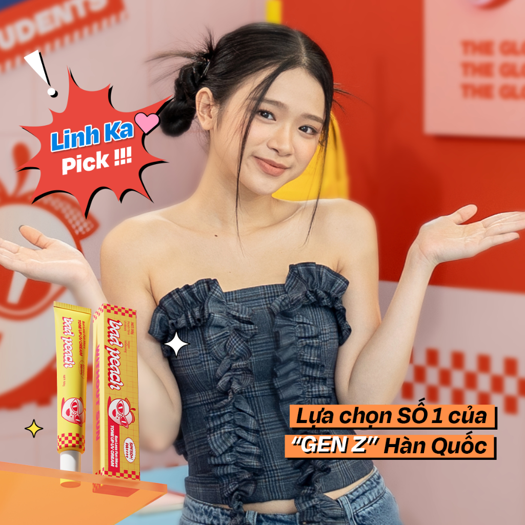 Kem Chống Nắng 3IN1 BAD PEACH Nâng Tone Dưỡng Trắng Thay Thế Kem Lót Sun Less Fun More ToneUp UV Cream SPF50+/PA++++ 50g