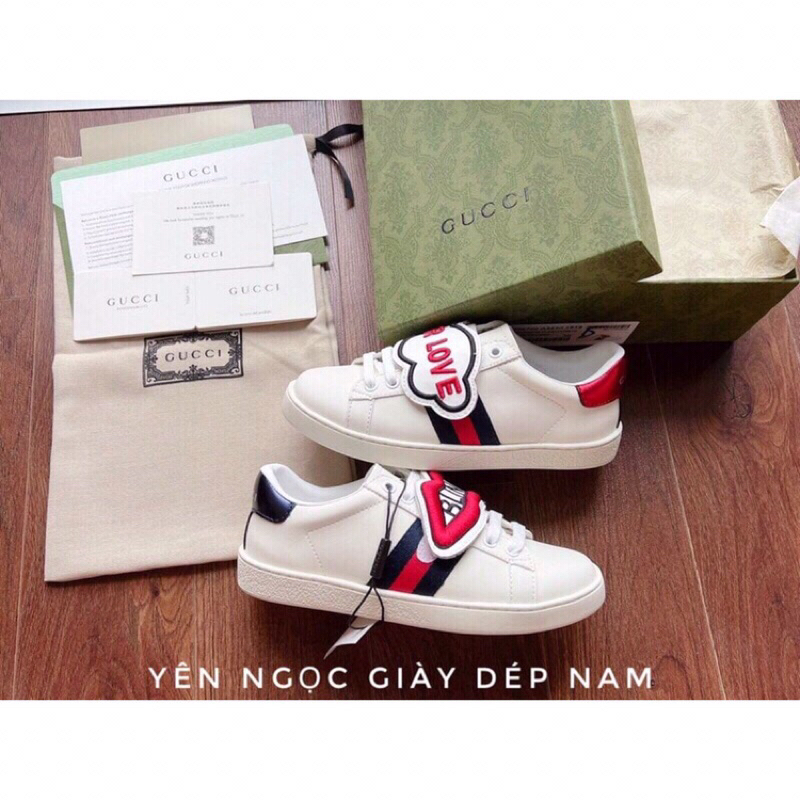 Giày gucci môi 11 , Giày gc for love sneaker nam nữ kèm hộp xanh