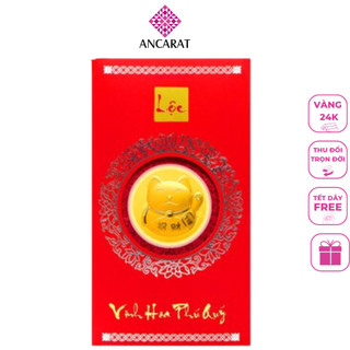 Bao Lì Xì  24K Mèo Thần Tài kèm bao lì xì - ANCARAT Hàng Có Sẵn